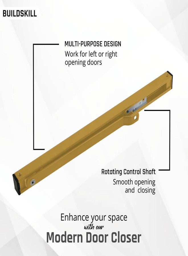 BUILDSKILL جهاز إغلاق أبواب هيدروليكي من Buildskill مزود بذراع تثبيت وغطاء PVD، جهاز إغلاق أبواب للأبواب الخشبية، مصنوع من الألومنيوم والمعدن، جهاز إغلاق أبواب أوتوماتيكي للمنزل، مانع للأبواب، سرعة قابلة للتعديل، 85 كجم، تصميم عتيق (عبوة من قطعة واحدة) - Image 4